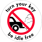 Turn your key be idle free logo to encourage anti-idling of vehicles 