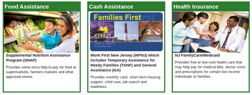 Food, Cash, Health Assistance